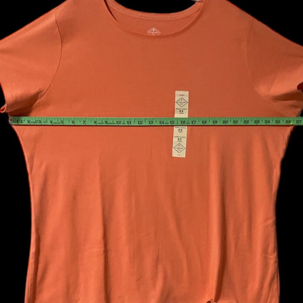 St John's Bay Knit Orange Woman Shirt Short sleeve SZ/ 2X - Picture 7 of 8